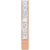 14K Gold Square Lab-Grown Diamond Channel-Set Anniversary Band – 3x3 mm Stones - Rose Gold - view 4