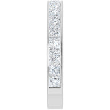 14K Gold Square Lab-Grown Diamond Channel-Set Anniversary Band – 3x3 mm Stones - White Gold - view 4