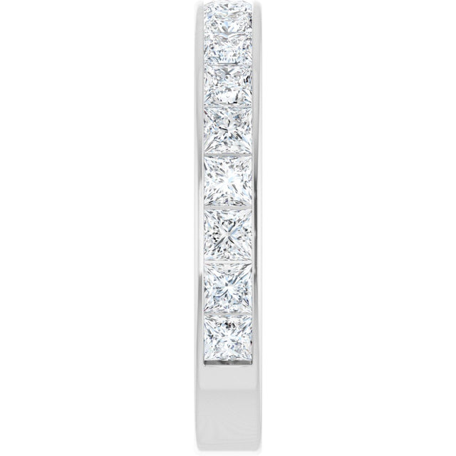 14K Gold Square Natural Diamond Channel-Set Anniversary Band – 3x3 mm Stones - White Gold - view 4