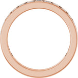 14K Gold Square Natural Diamond Channel-Set Anniversary Band – 3x3 mm Stones - Rose Gold - view 2