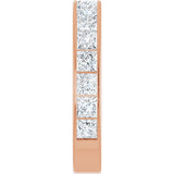 14K Gold Square Lab-Grown Diamond Channel-Set Anniversary Band – 3x3 mm Stones - Rose Gold - view 4