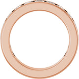 14K Gold Square Lab-Grown Diamond Channel-Set Anniversary Band – 3x3 mm Stones - Rose Gold - view 2