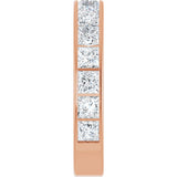 14K Gold Square Lab-Grown Diamond Channel-Set Anniversary Band – 3x3 mm Stones - Rose Gold - view 4