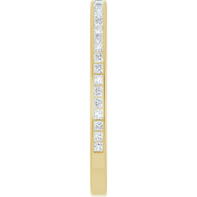 14K Gold Square Natural Diamond Channel-Set Anniversary Band – 1.5x1.5 mm Stones (3/4 CTW) - Yellow Gold - view 4