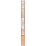 14K Gold Square Lab-Grown Diamond Channel-Set Anniversary Band – 1.5x1.5 mm Stones (3/4 CTW) - Rose Gold - view 4