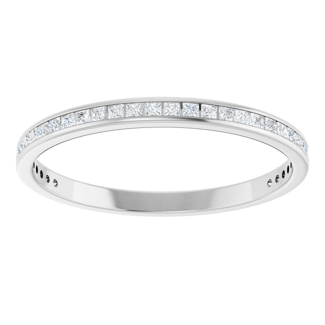 14K Gold Square Lab-Grown Diamond Channel-Set Anniversary Band – 1.5x1.5 mm Stones (3/4 CTW) - White Gold - view 3