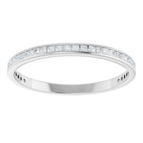 14K Gold Square Natural Diamond Channel-Set Anniversary Band – 1.5x1.5 mm Stones (3/4 CTW) - White Gold - view 3
