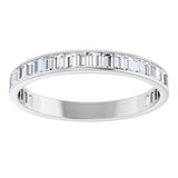 14K Gold Straight Baguette Natural Diamond Channel-Set Anniversary Band – 3x2 mm Stones (2 3/8 CTW) - White Gold - view 3