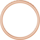14K Gold Square Natural Diamond Channel-Set Anniversary Band – 1.75x1.75 mm Stones - Rose Gold - view 2