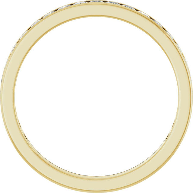 14K Gold Square Lab-Grown Diamond Channel-Set Anniversary Band – 2.5x2.5 mm Stones (2 1/3–2 3/8 CTW) - Yellow Gold - view 2