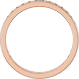 14K Gold Square Lab-Grown Diamond Channel-Set Anniversary Band – 2.5x2.5 mm Stones (2 1/3–2 3/8 CTW) - Rose Gold - view 2