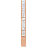 14K Gold Square Lab-Grown Diamond Channel-Set Anniversary Band – 1.5x1.5 mm Stones - Rose Gold - view 4