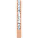14K Gold Square Lab-Grown Diamond Channel-Set Anniversary Band – 2x2 mm Stones - Rose Gold - view 4