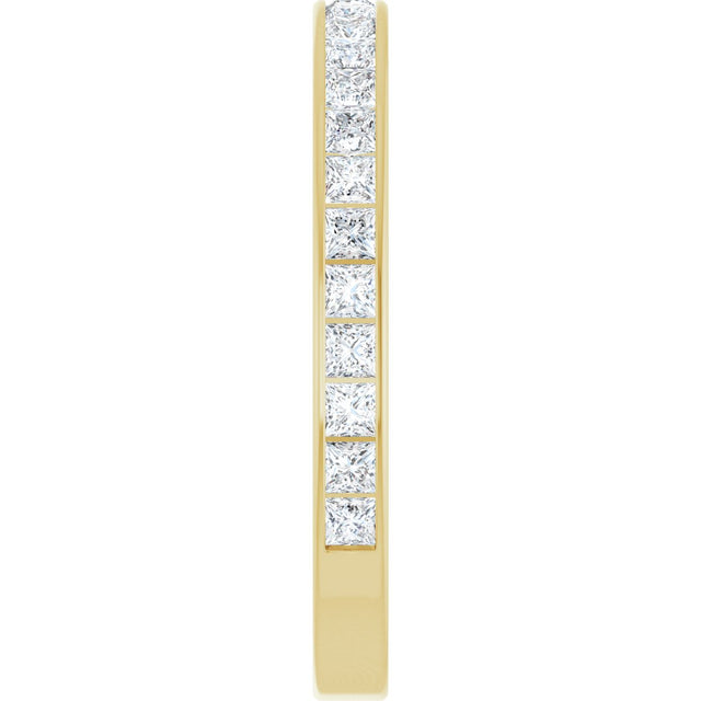 14K Gold Square Lab-Grown Diamond Channel-Set Anniversary Band – 2.5x2.5 mm Stones (2 1/3–2 3/8 CTW) - Yellow Gold - view 4