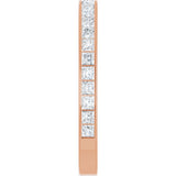 14K Gold Square Natural Diamond Channel-Set Anniversary Band – 2.5x2.5 mm Stones (2 1/3–2 3/8 CTW) - Rose Gold - view 4