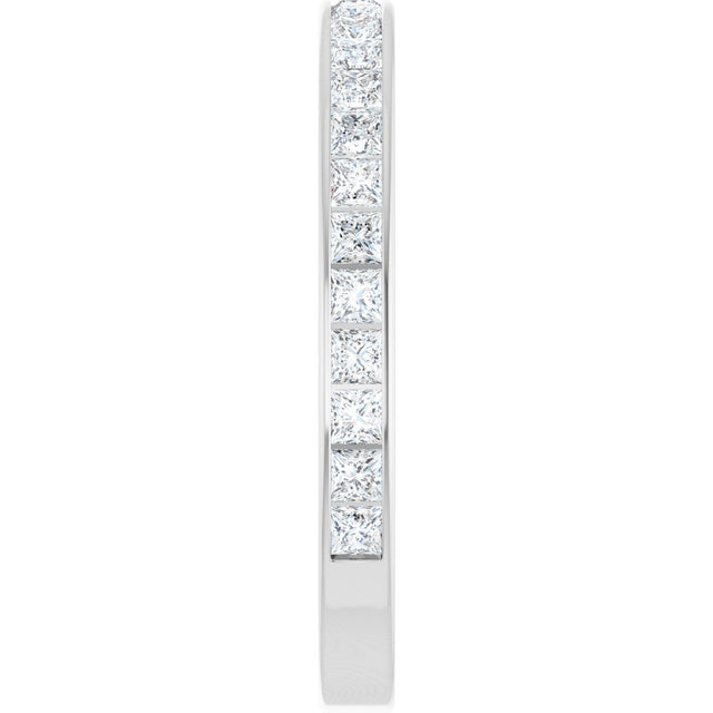 14K Gold Square Lab-Grown Diamond Channel-Set Anniversary Band – 2.5x2.5 mm Stones (2 1/3–2 3/8 CTW) - White Gold - view 4