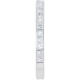 14K Gold Square Natural Diamond Channel-Set Anniversary Band – 2.5x2.5 mm Stones (2 1/3–2 3/8 CTW) - White Gold - view 4
