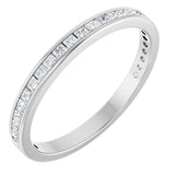 14K Gold Square Natural Diamond Channel-Set Anniversary Band – 1.5x1.5 mm Stones - White Gold