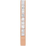 14K Gold Square Lab-Grown Diamond Channel-Set Anniversary Band – 2.25x2.25 mm Stones - Rose Gold - view 4
