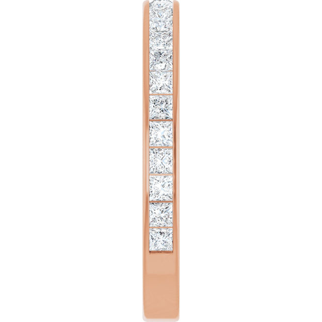 14K Gold Square Natural Diamond Channel-Set Anniversary Band – 2.25x2.25 mm Stones - Rose Gold - view 4