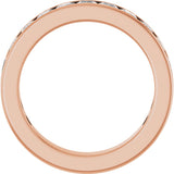 14K Gold Square Lab-Grown Diamond Channel-Set Anniversary Band – 3x3 mm Stones - Rose Gold - view 2