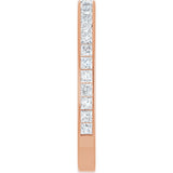 14K Gold Square Natural Diamond Channel-Set Anniversary Band – 2.25x2.25 mm Stones - Rose Gold - view 4