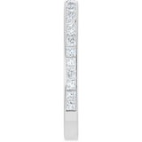 14K Gold Square Natural Diamond Channel-Set Anniversary Band – 2.25x2.25 mm Stones - White Gold - view 4