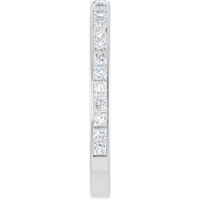 14K Gold Square Natural Diamond Channel-Set Anniversary Band – 2.25x2.25 mm Stones - White Gold - view 4