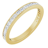 14K Gold Square Lab-Grown Diamond Channel-Set Anniversary Band – 2.5x2.5 mm Stones - Yellow Gold