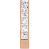 14K Gold Square Natural Diamond Channel-Set Anniversary Band – 3x3 mm Stones - Rose Gold - view 4
