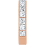 14K Gold Square Lab-Grown Diamond Channel-Set Anniversary Band – 3x3 mm Stones - Rose Gold - view 4