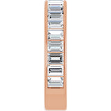 14K Gold Straight Baguette Lab-Grown Diamond Channel-Set Anniversary Band – 3x2 mm Stones - Rose Gold - view 4