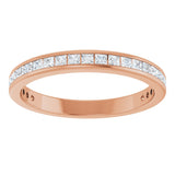 14K Gold Square Lab-Grown Diamond Channel-Set Anniversary Band – 1.5x1.5 mm Stones - Rose Gold - view 3