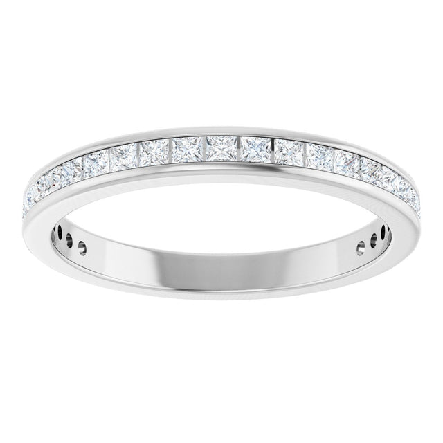 14K Gold Square Lab-Grown Diamond Channel-Set Anniversary Band – 1.5x1.5 mm Stones - White Gold - view 3