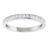 14K Gold Square Natural Diamond Channel-Set Anniversary Band – 1.5x1.5 mm Stones - White Gold - view 3