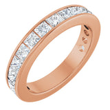 10K Gold Square Natural Diamond Channel-Set Anniversary Band – 1 5/8 CTW - Rose Gold