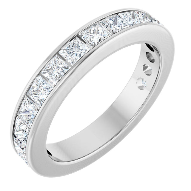 10K Gold Square Natural Diamond Channel-Set Anniversary Band – 2 1/6 CTW - White Gold