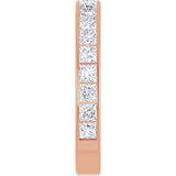 14K Gold Square Natural Diamond Channel-Set Anniversary Band – 2.5x2.5 mm Stones - Rose Gold - view 4