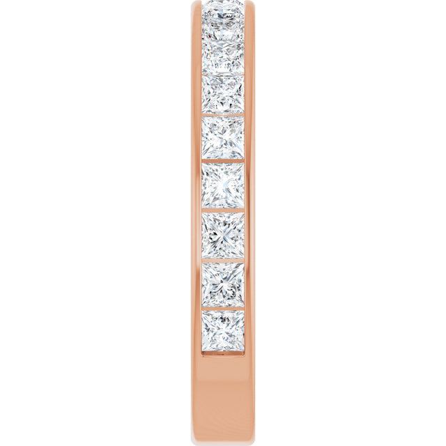 14K Gold Square Natural Diamond Channel-Set Anniversary Band – 2.5x2.5 mm Stones - Rose Gold - view 4