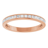 14K Gold Square Natural Diamond Channel-Set Anniversary Band – 1.75x1.75 mm Stones - Rose Gold - view 3