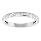 14K Gold Square Lab-Grown Diamond Channel-Set Anniversary Band – 1.75x1.75 mm Stones - White Gold - view 3