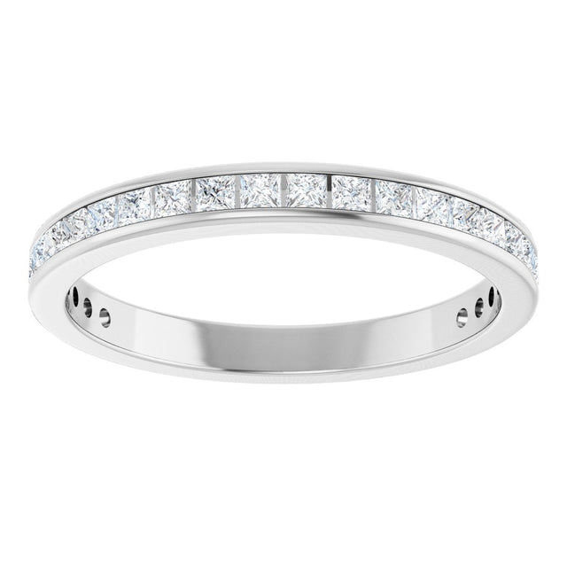 14K Gold Square Natural Diamond Channel-Set Anniversary Band – 1.75x1.75 mm Stones - White Gold - view 3