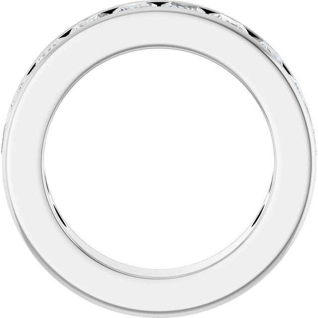 14K Gold Square Lab-Grown Diamond Channel-Set Anniversary Band – 3x3 mm Stones - White Gold - view 2