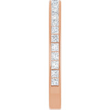 14K Gold Square Lab-Grown Diamond Channel-Set Anniversary Band – 2x2 mm Stones - Rose Gold - view 4