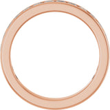 14K Gold Square Natural Diamond Channel-Set Anniversary Band – 2.25x2.25 mm Stones - Rose Gold - view 2