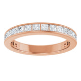 14K Gold Square Lab-Grown Diamond Channel-Set Anniversary Band – 2.25x2.25 mm Stones - Rose Gold - view 3