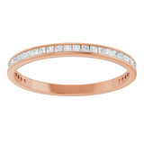 14K Gold Square Lab-Grown Diamond Channel-Set Anniversary Band – 1.75x1.75 mm Stones (1 1/5–1 1/4 CTW) - Rose Gold - view 3