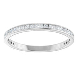 14K Gold Square Natural Diamond Channel-Set Anniversary Band – 1.75x1.75 mm Stones (1 1/5–1 1/4 CTW) - White Gold - view 3