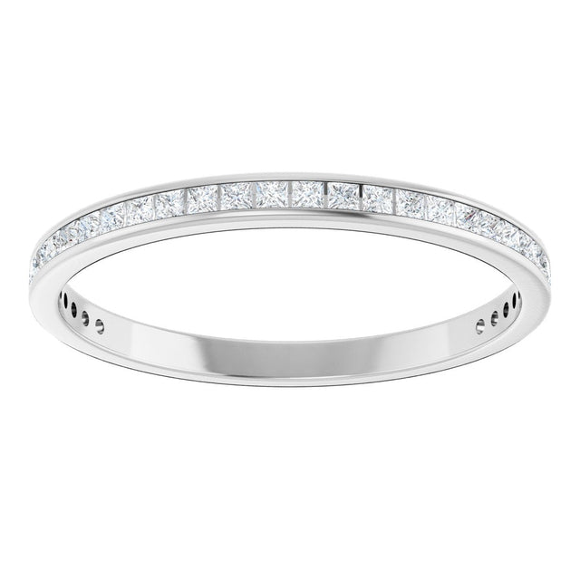 14K Gold Square Natural Diamond Channel-Set Anniversary Band – 1.75x1.75 mm Stones (1 1/5–1 1/4 CTW) - White Gold - view 3
