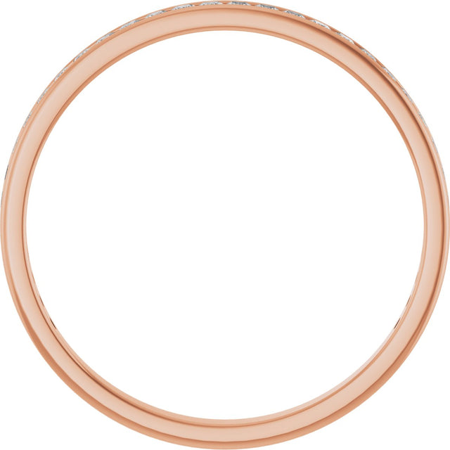 14K Gold Square Lab-Grown Diamond Channel-Set Anniversary Band – 1.75x1.75 mm Stones (1 1/5–1 1/4 CTW) - Rose Gold - view 2